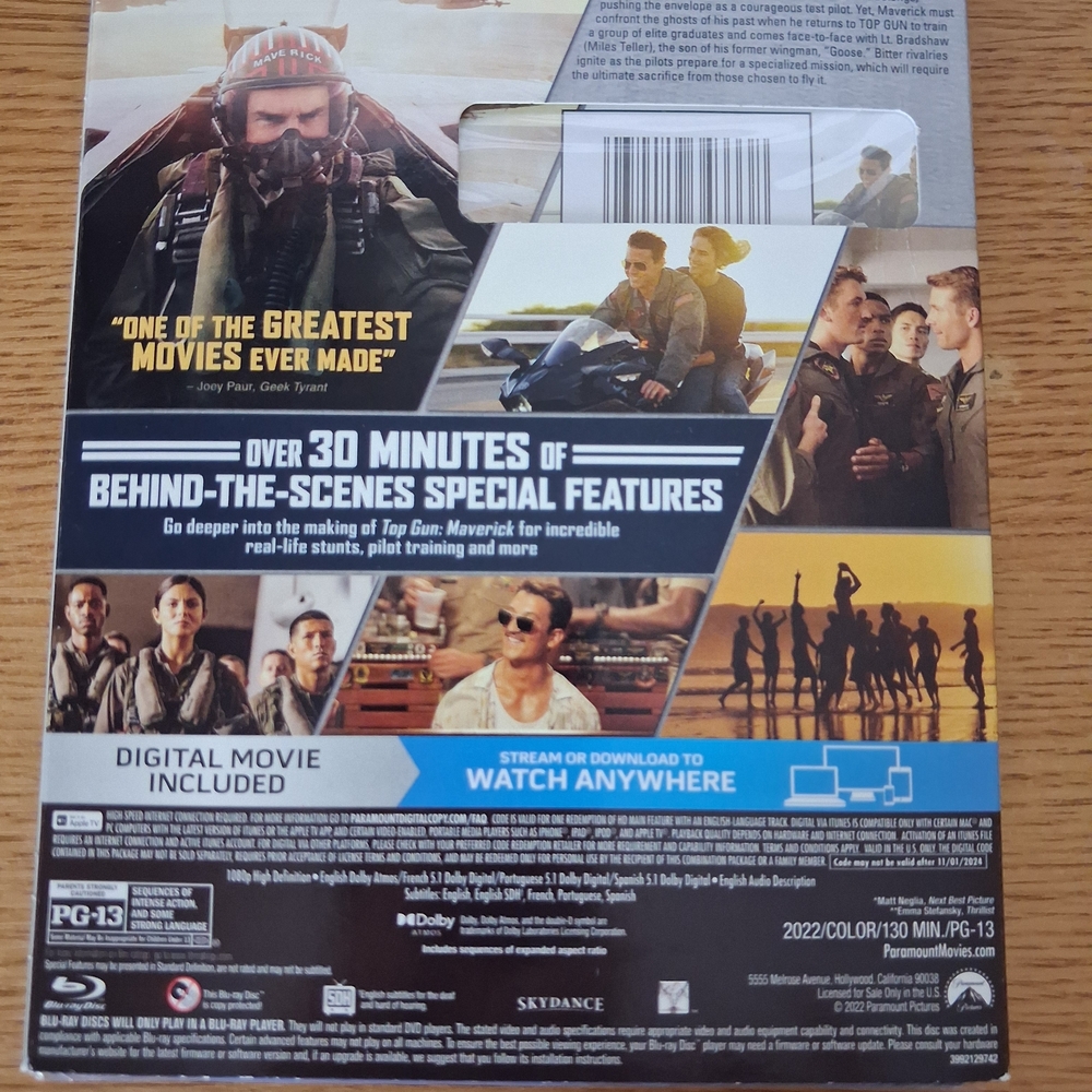 Top Gun: Maverick (Blu-ray) - Tom Cruise - Blue - Picture 2 of 5